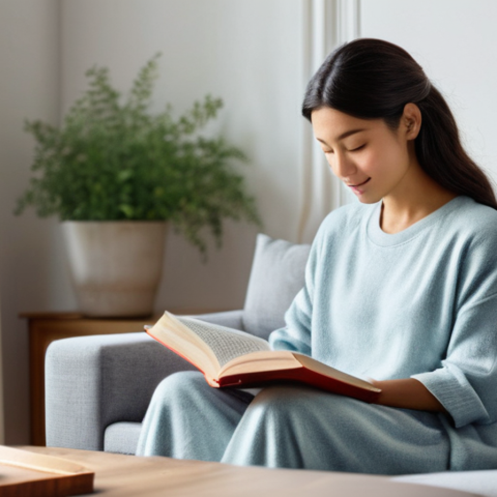 직장인 건강보험 혜택 - **Prompt:** A cozy and serene living room bathed in soft, natural light. A person in their early 30s...