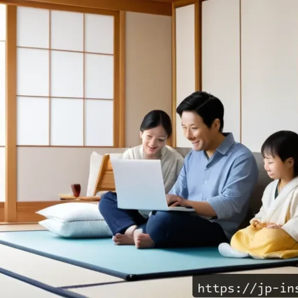 보험 피보험자와 계약자의 차이 - A modern Japanese family scene inside a cozy living room, featuring a father as the insurance policy...